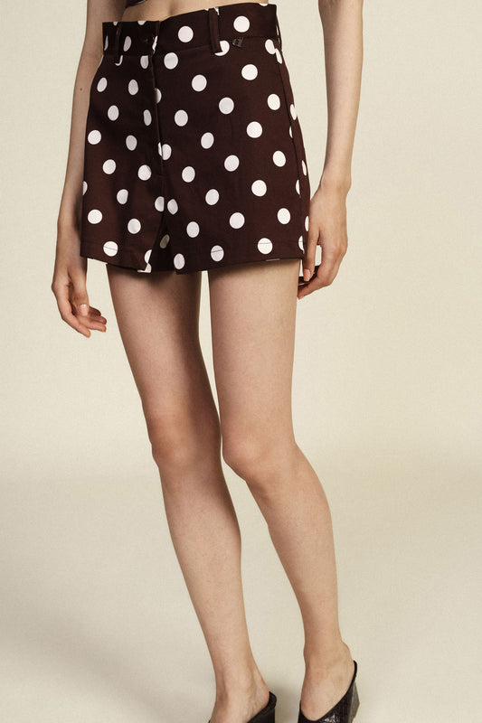 Shorts a vita regular con stampa a pois