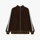 Felpa zip frontale e maniche rigate