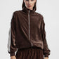 Felpa zip frontale e maniche rigate