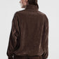 Felpa zip frontale e maniche rigate