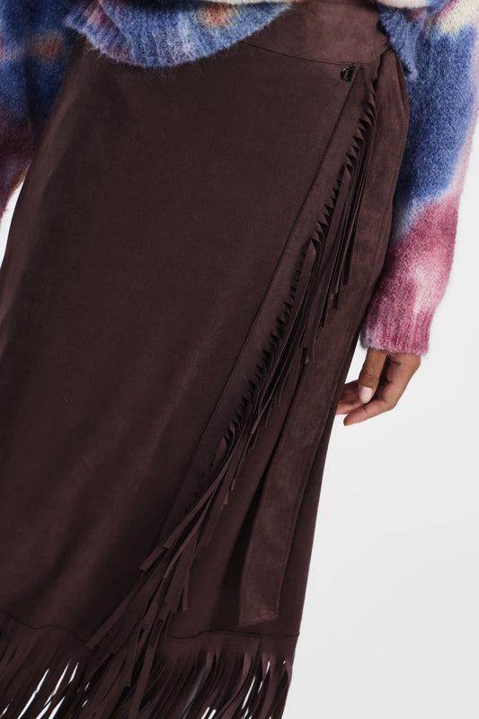 Gonna media con frange laterali