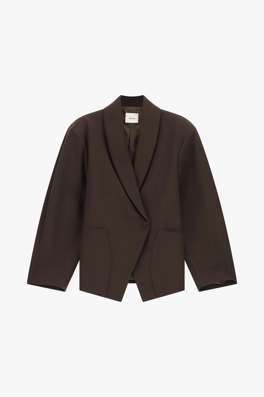 Blazer monopetto corto con revers a scialle