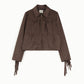 Blazer con frange, zip frontale e tasche