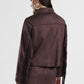 Blazer con frange, zip frontale e tasche