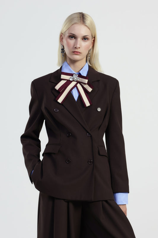 Blazer doppiopetto con tasche a patta