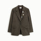 Blazer monopetto con spille decorative e tasche
