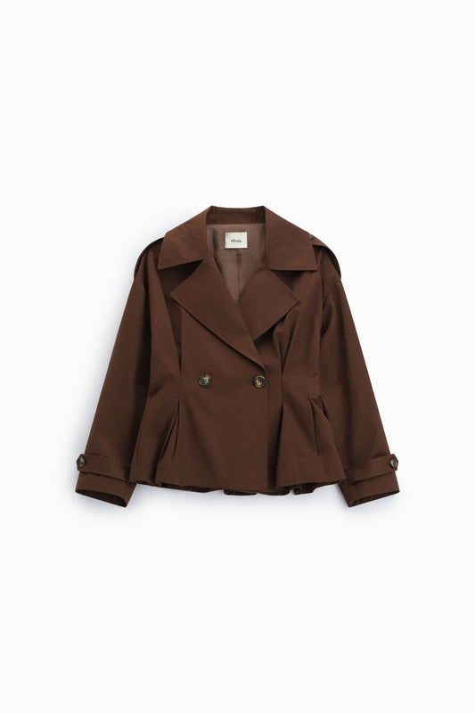 Blazer corto doppiopetto con pince e mostrine