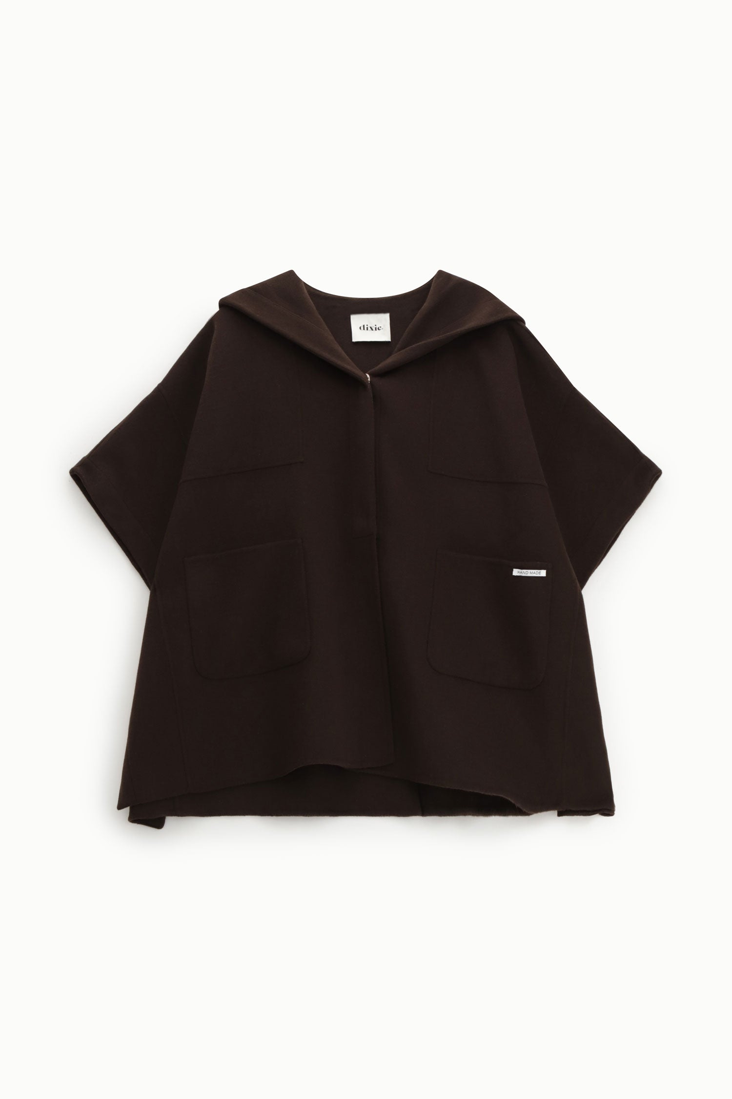 Gilet corto con cappuccio e tasche quadrate