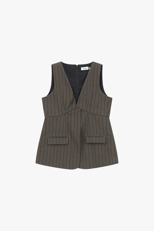 Gilet a righe con zip sul retro