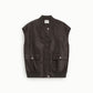 Giacca smanicata con maxi tasche frontali