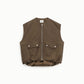 Gilet corto con tasche e zip frontale