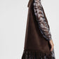 Cappotto smanicato con frange lunghe