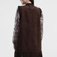Cappotto smanicato con frange lunghe
