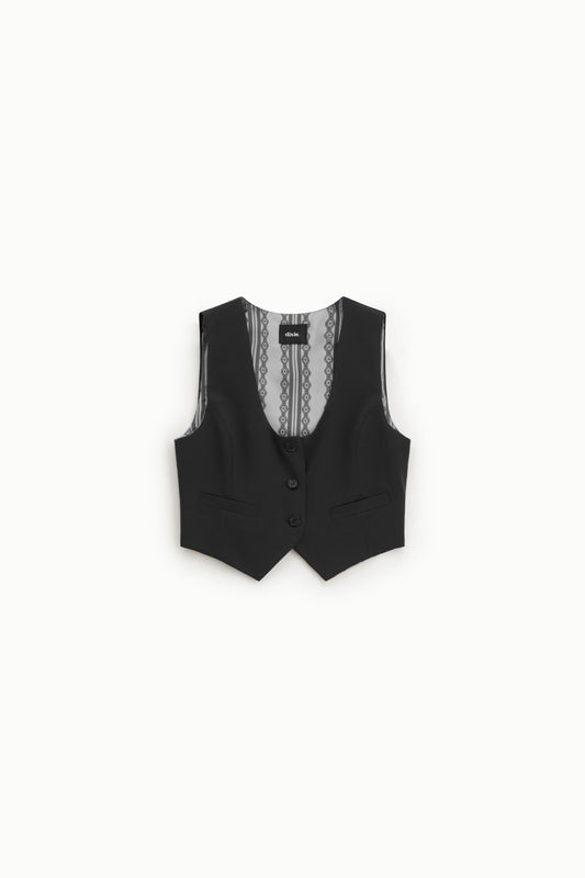 Gilet con bottoni e tasche frontali