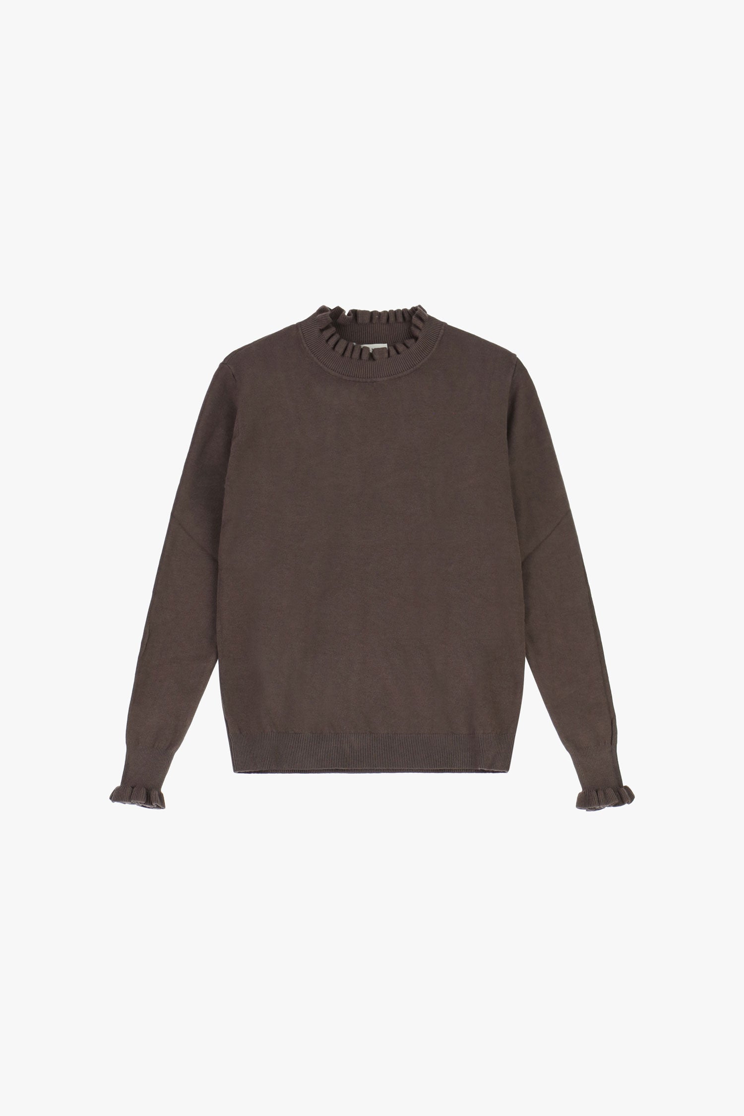 Maglia con collo arricciato e polsini