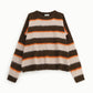 Maglione a righe girocollo vestibilità morbida