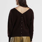 Maglione scollo a v con bottoni sul retro