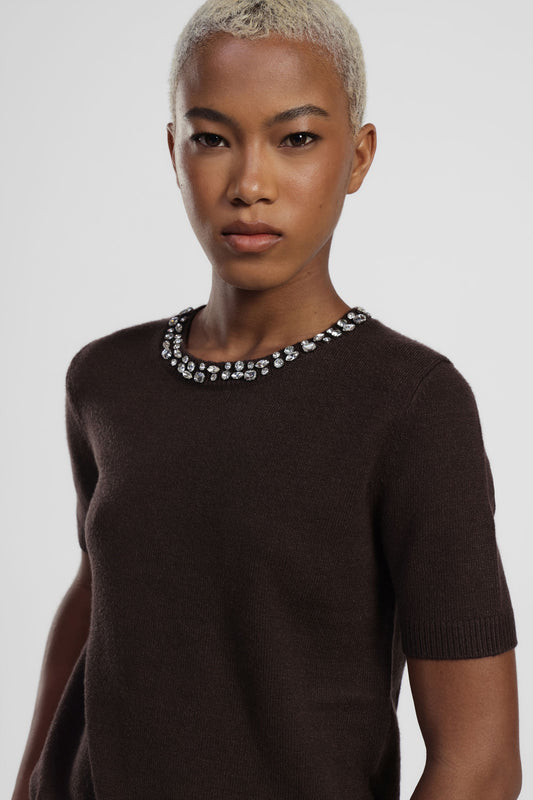 Sweater a maniche corte con dettaglio