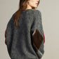 Maglione girocollo oversize fantasia rombi soffici