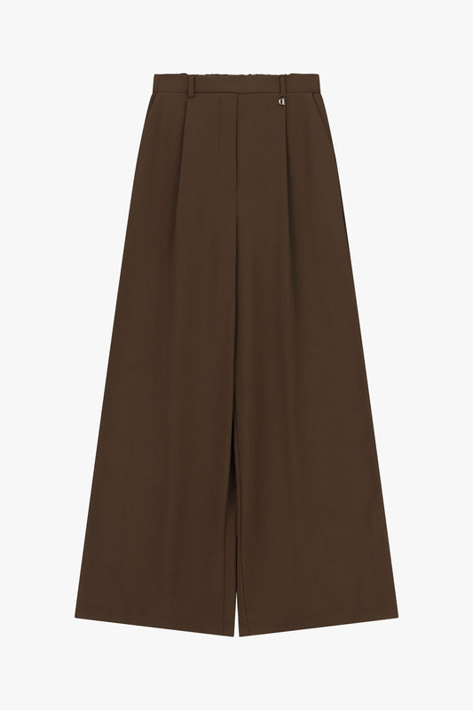 Pantaloni palazzo vita alta con pince