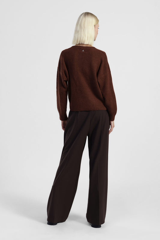 Pantaloni palazzo vita alta con pince