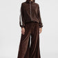 Trousers palazzo con banda laterale e vita alta