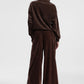 Trousers palazzo con banda laterale e vita alta
