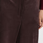 Pantaloni palazzo a vita alta con cucitura a contrasto