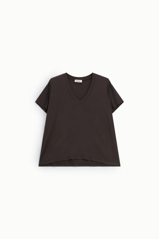 T-shirt scollo a v vestibilità morbida