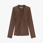 Maglia con drappeggio e collo alto