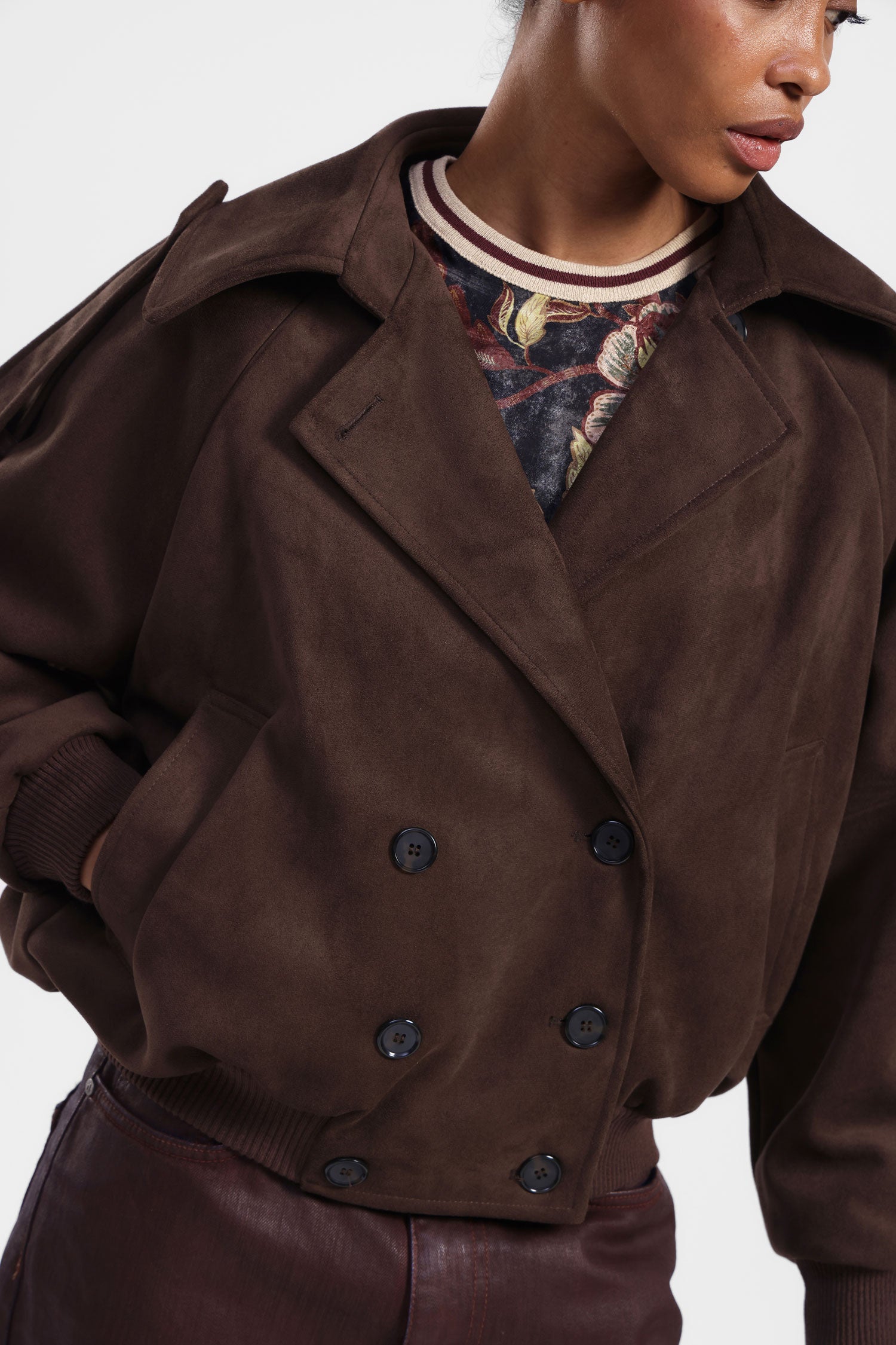 Giacca ecopelliccia doppiopetto