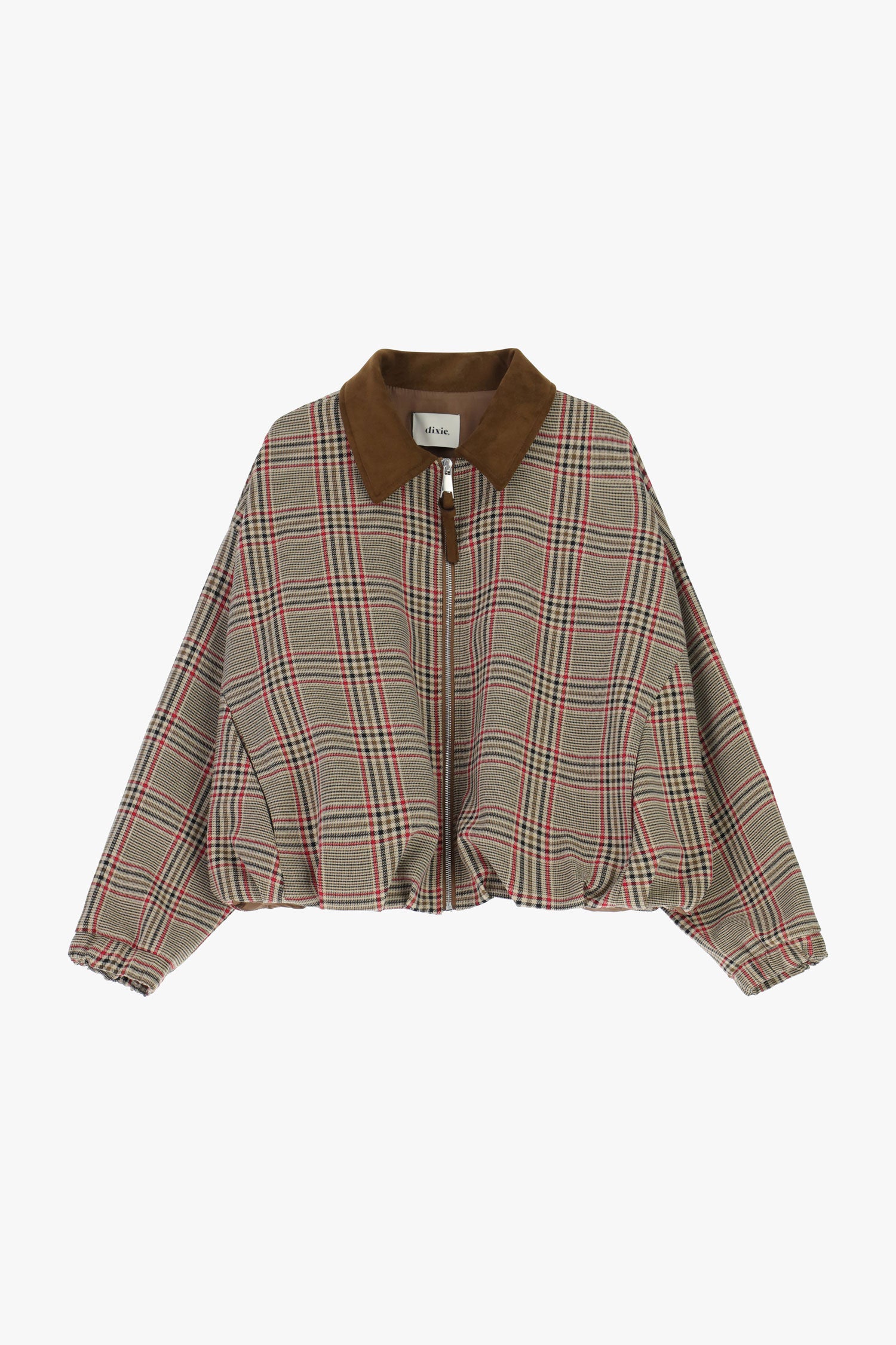 Giacca camicia a quadri con colletto contrasto