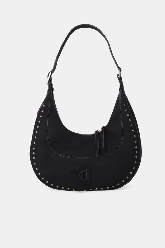 Borsa hobo con dettagli metallici