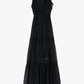 Vestito lungo con dettagli a balze