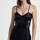 Body con inserti in pizzo e spalline sottili