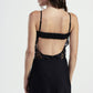 Body con inserti in pizzo e spalline sottili