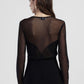 Body trasparente con maniche lunghe e dettagli a pannello