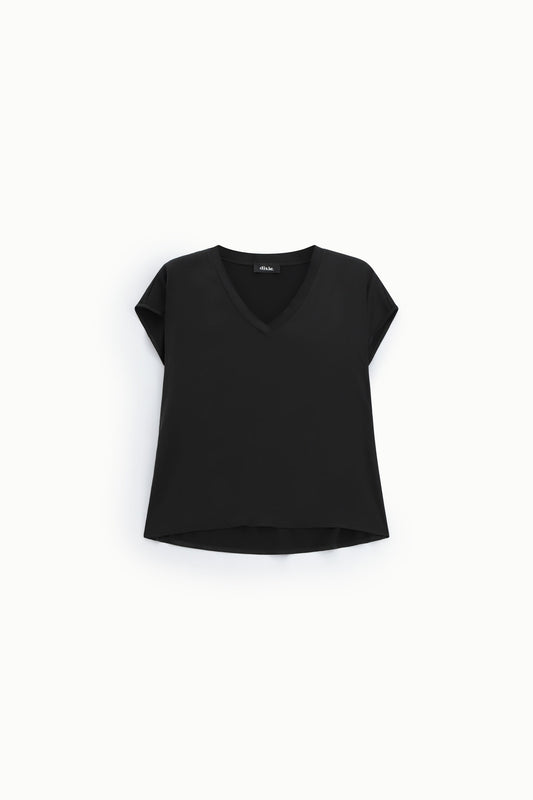 Camicia con scollo a v e maniche corte