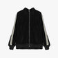Felpa zip frontale e maniche rigate