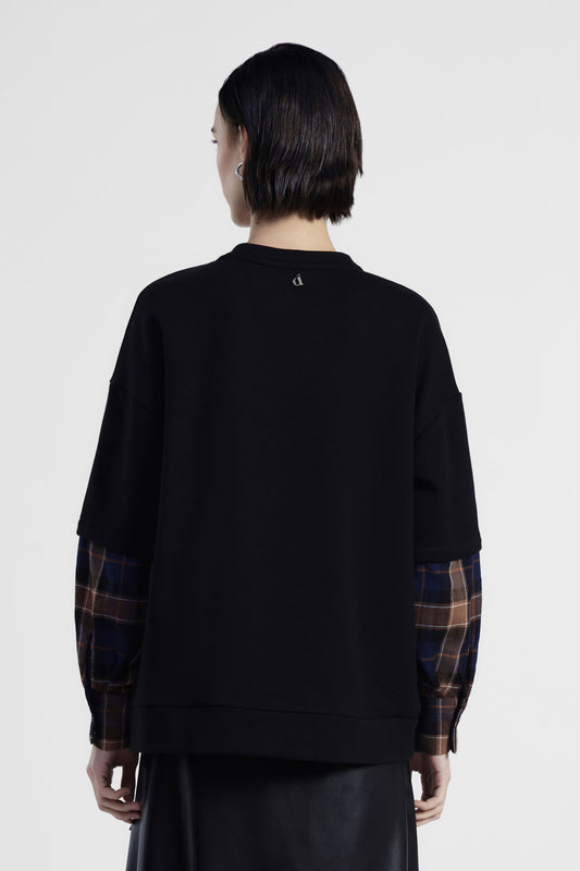 Felpa stampa rock tour maniche a quadri