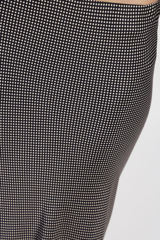 Gonna lunga a vita alta stampa micro pois