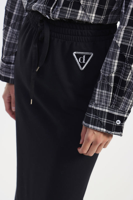 Gonna midi a vita alta con laccio