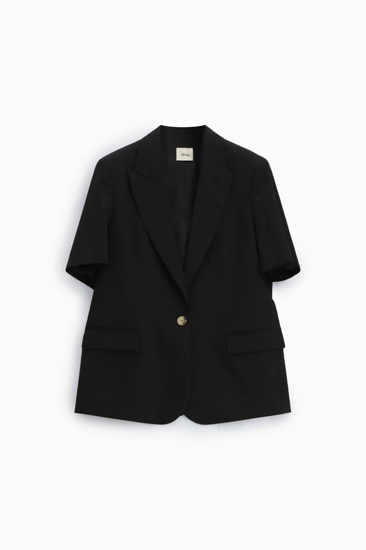 Blazer monopetto maniche corte con tasche a patta