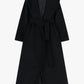 Cappotto lungo con ampio cappuccio e cintura