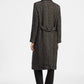 Cappotto doppiopetto con motivo chevron e tasche