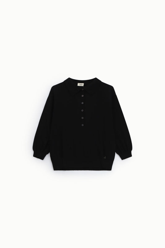 Maglione pullover con colletto e bottoni frontali