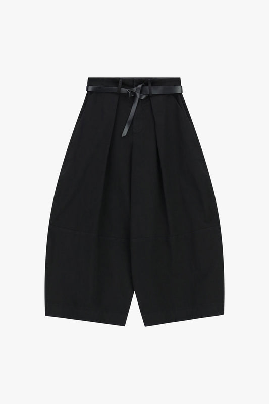 Pantaloni palazzo ampi con cintura annodata