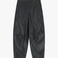 Pantaloni in ecopelle ampi con vita alta
