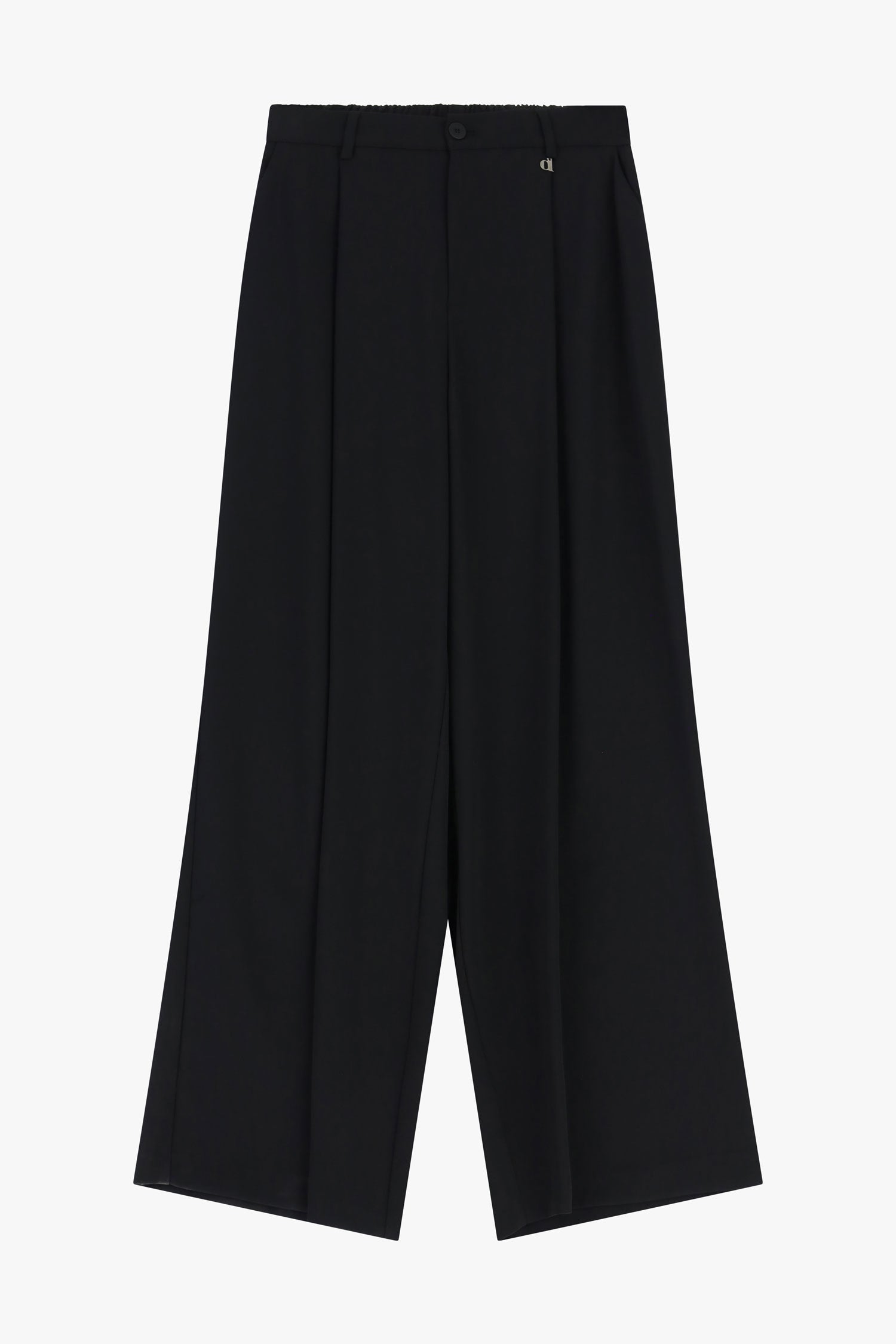 Pantaloni palazzo vita alta con pince