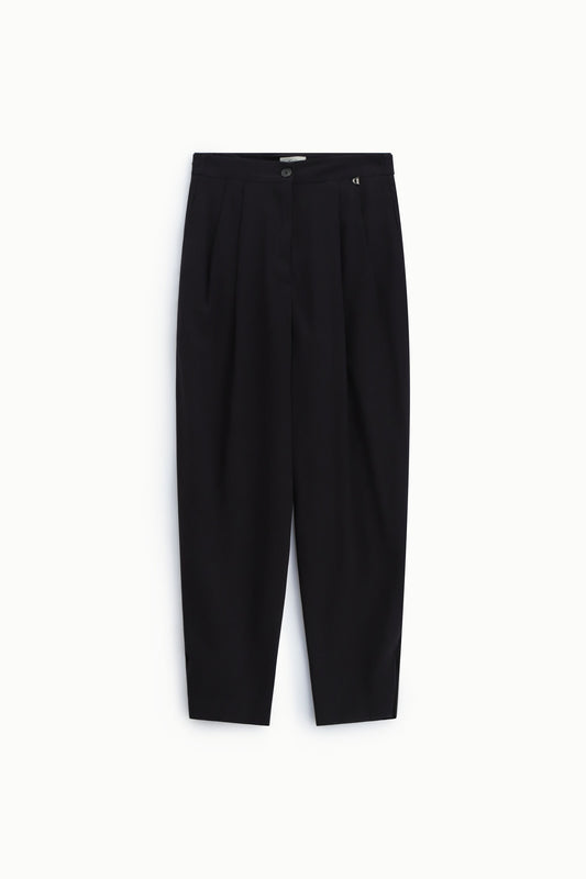 Pantaloni sartoriali a vita alta con pinces